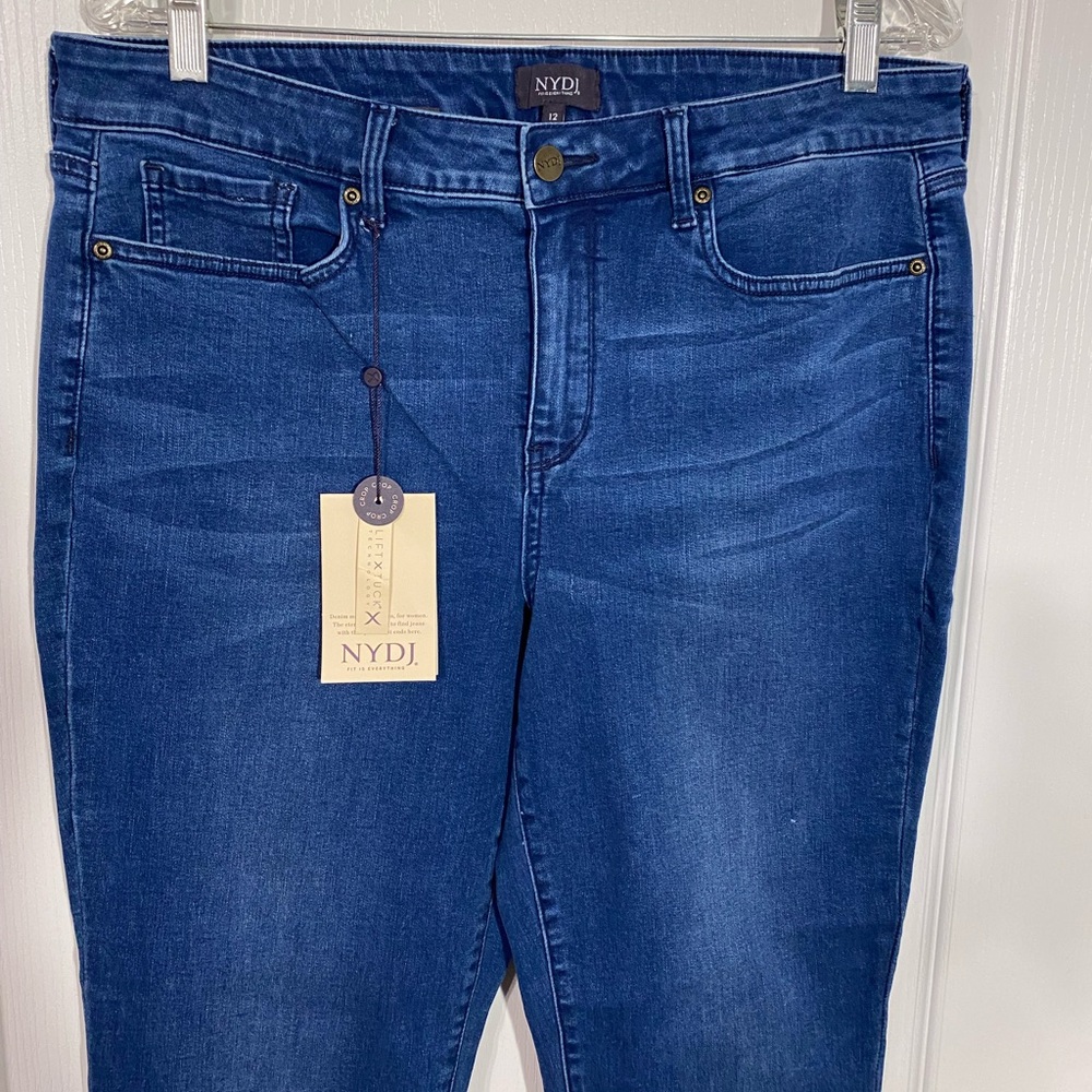 NYDJ Skinny High Waist Rolled Cuff Capri Jeans Chloe Lift Tuck Size 12 - Picture 4 of 14
